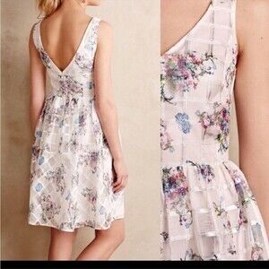 Anthropologie Maeve Peony Garden Organza Dress 2